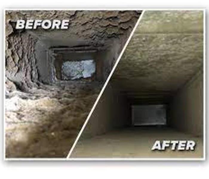 before and after pictures of an air duct cleaning